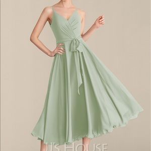 JJs House A-Line V-neck Tea-Length Chiffon Dress